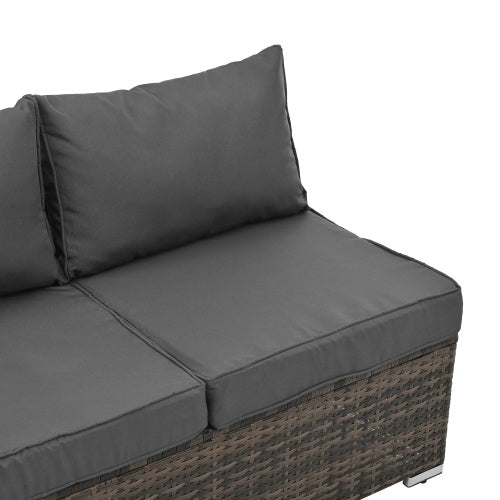 Set Wicker Furniture With Tempered Glass Coffee Table