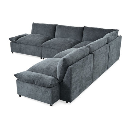 Modular Deep Gray Sectional Sofa