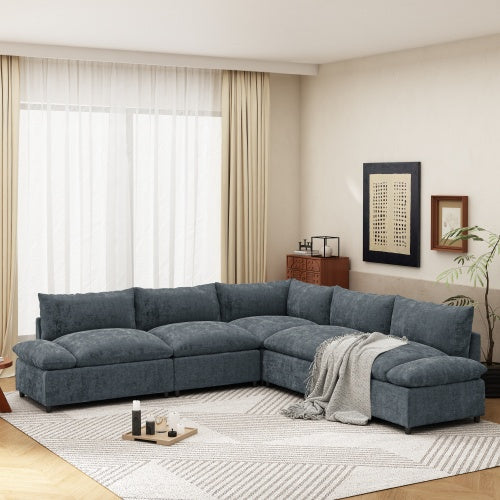 Modular Deep Gray Sectional Sofa