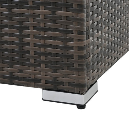 Set Wicker Furniture With Tempered Glass Coffee Table
