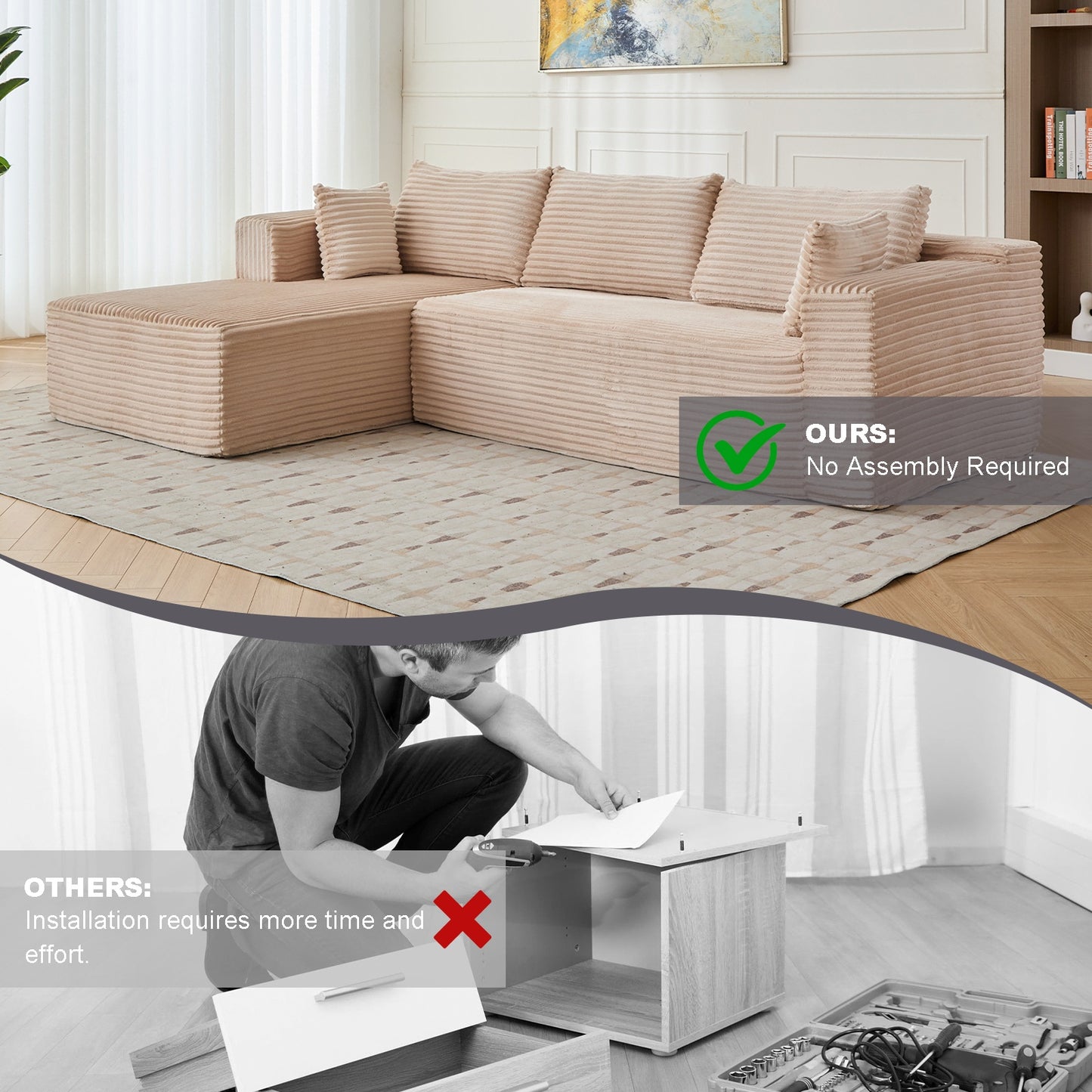 White compression sofa