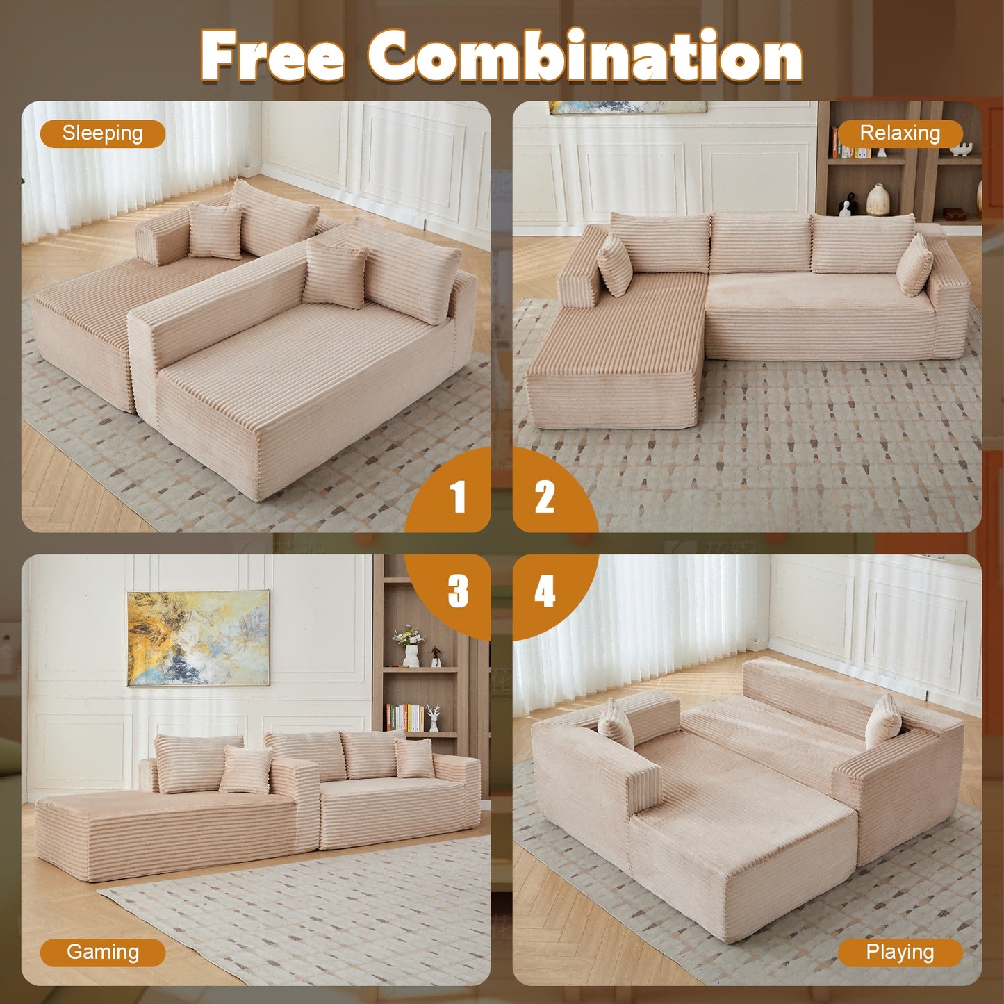 White compression sofa