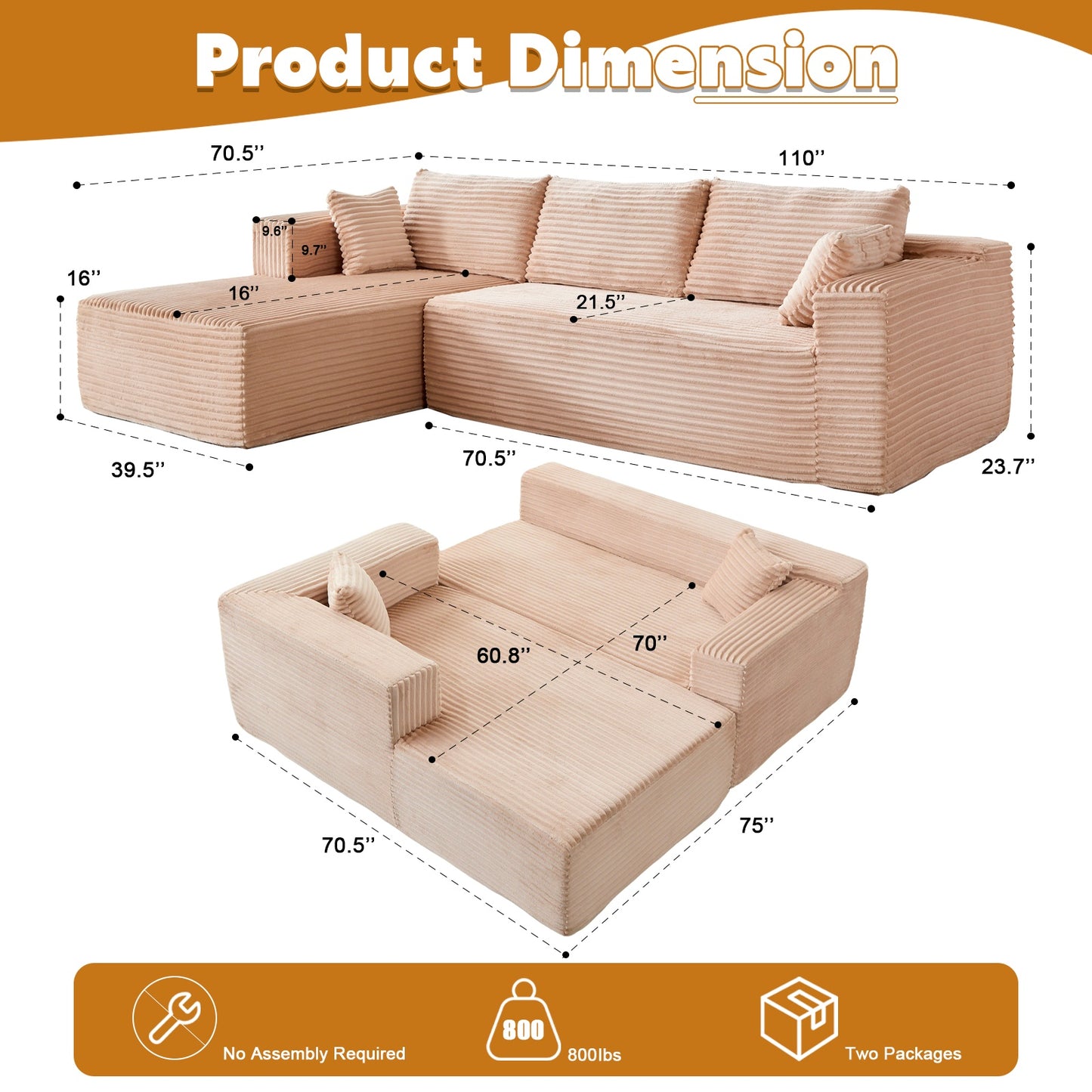 White compression sofa