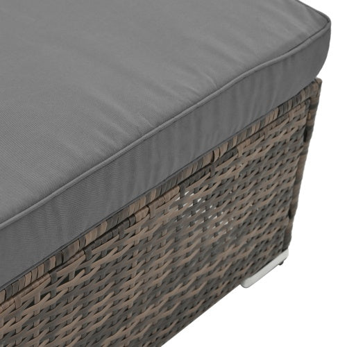 Set Wicker Furniture With Tempered Glass Coffee Table