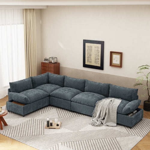 Modular Deep Gray Sectional Sofa