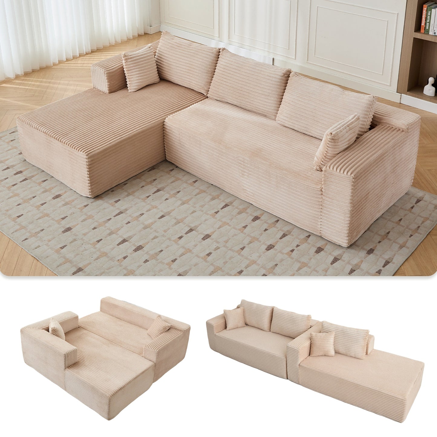 White compression sofa